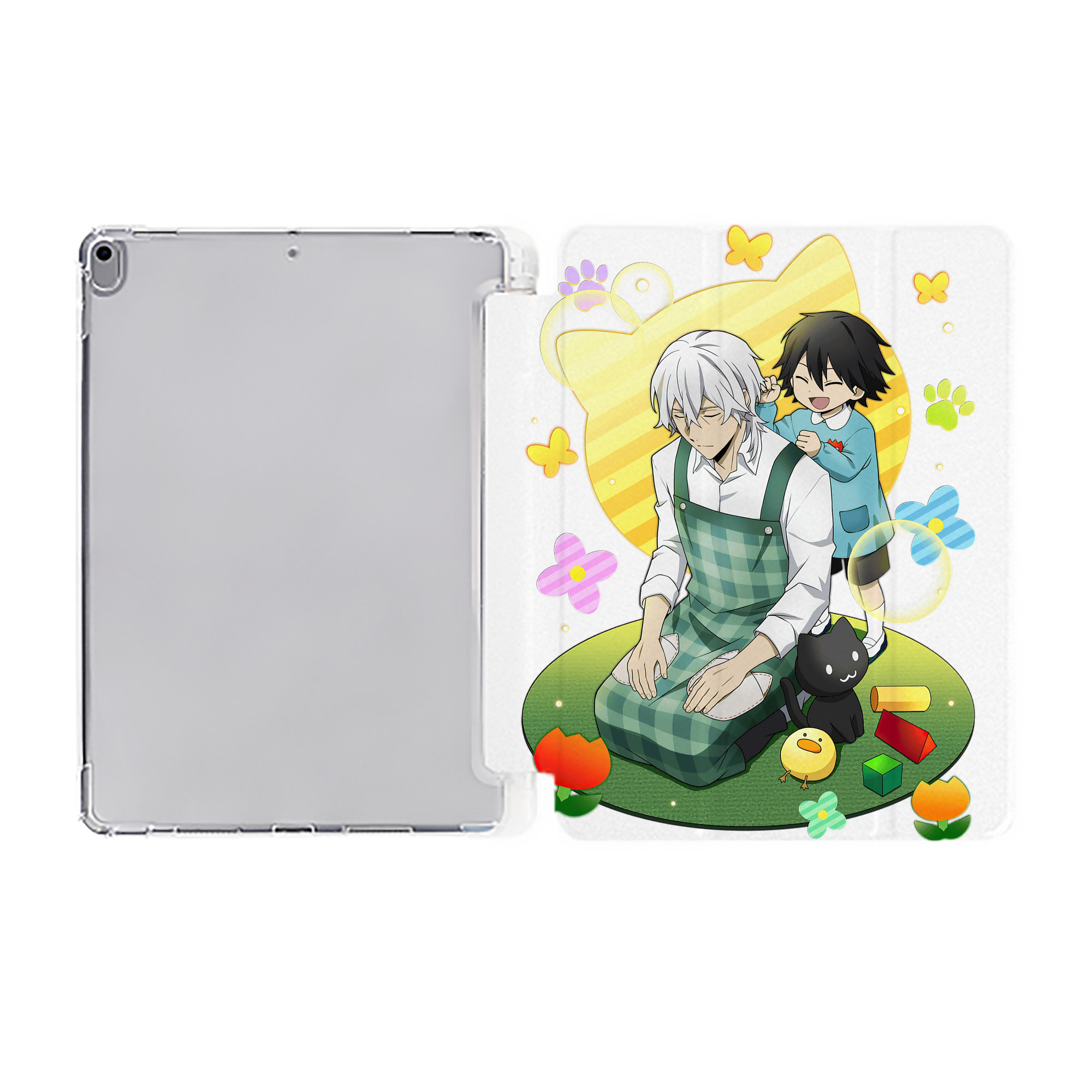 （画像用） 文豪ストレイドッグス Bungo Stray Dogs IPad ケース ペン収納付き 三つ折りスタンド PUレザー×シリコン 対応機種9.5/10.5/10.9インチ